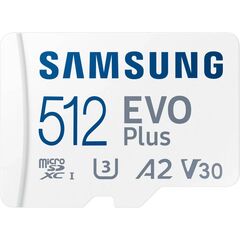 Samsung EVO Plus 2024 R160 microSDXC 512GB Kit, UHS-I U3, A2, Class 10 MBMC512SAEU