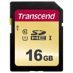Transcend 500S Flash memory card 16 GB UHSI U1 TS16GSDC500S