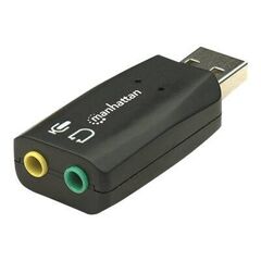 Manhattan USB-A Sound Adapter, USB-A to 3.5mm Mic-in and | 150859