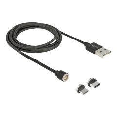 Delock - USB cable kit - USB 2.0 - 2.4 A - 1.1 m - black | 85723