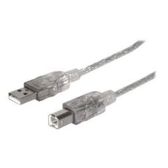 Manhattan USB-A to USB-B Cable, 1.8m, Male to Male, Tran | 333405