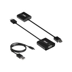 Club 3D CAC-1302 - Adapter - HDMI male to HD-15 (VGA), mini-phone