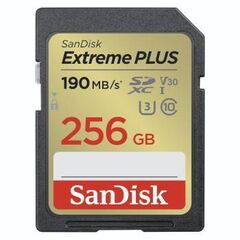 SanDisk Extreme Plus 256GB SDXC 190MBs UHSI SDSDXWV256GGNCIN