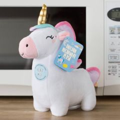 Thumbs Up Unicorn  Microwave heated toy,  White,