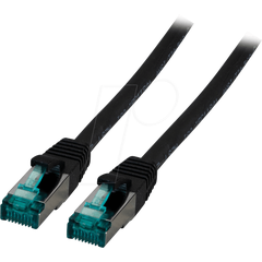 EFB-Elektronik - Patch cable - RJ-45 (M) to RJ-45 (M) - 5 m - 6 mm - S/FTP - CAT 6a - halogen-free, molded, snagless, silicone-free - black | MK6001.5B, image 
