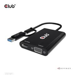 Club 3D Adapter USB Type A, 24 pin USBC (M) to HD15 CSV1611