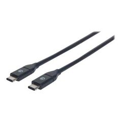 Manhattan USBC to USBC Cable, 1m, Male to Male, Black, 353526