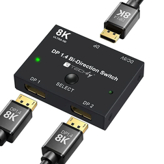 Techly Bi-Directional Switch 8K DP1.4 DisplayPort Splitter Converter for Multiple Sources and Displays | IDATA-DP-2DP-8KT, image 