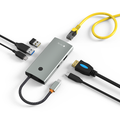 EFB Elektronik Techly Dockingstation 6-in-1 USB-C Hub - Charging/Docking station | IUSB32C-HUB6HPDI, image 