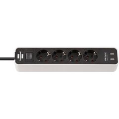 Brennenstuhl Ecolor Power Strip 4-fold with 2 USB charging sockets