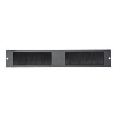 V7 - Rack plate with brush entry - black - 2U - 1 | RMWCBRUSHACCS