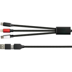 PYTHON 1.20m USB 6-in-1 Ladekabel USB-A und USB-C an | PY-USB001S