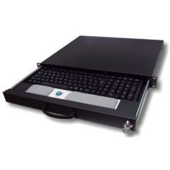 Aixcase AIX-19K1U-B - Rack keyboard shelf - black, RAL 9005 - 1U