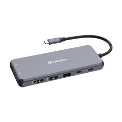 Verbatim - Hub - 2 x HDMI + 1 x VGA + 7 x USB + 1 x 1 Gig | 32154