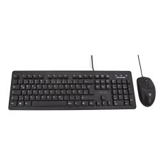 V7 CKU700DE - Keyboard and mouse set - washable - USB - QWERTZ -