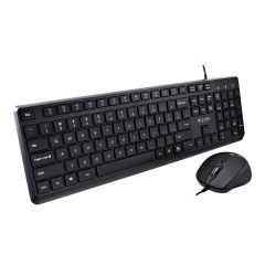 V7 CKU350US - Keyboard and mouse set - 100% - full size - USB - Q