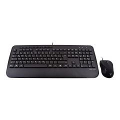 V7 CKU300DE - Keyboard and mouse set - USB - QWERTZ - German - bl