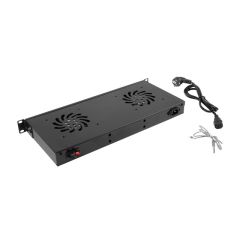 Lanberg AK-1502-B - Fan panel - Black - 2 fan(s) - 1U - AC - 230