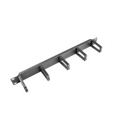 Lanberg AK-1202-B - Cable management panel - Black - Plastic - 1U