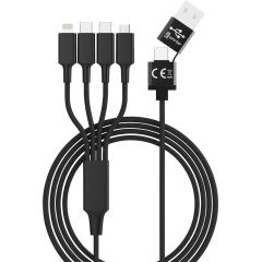 smrter Hydra Elite 6in1 Nylon-Ladekabel Typ U | SMRTER_ELITE_C_BK