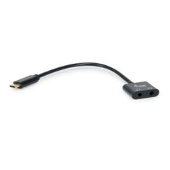 Equip 133469 - USB C - Male - 2 x 3.5mm - Female - 0.15 m - Black