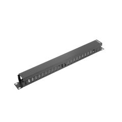 Lanberg AK-1201-B - Cable management panel - Black - Metal - 1U -