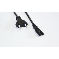 WANTEC 7920 - 0.2 m - CEE7/16 - 2x0,75² - black - CEE7/16 Plug (E