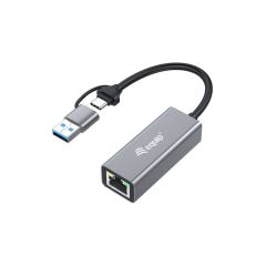Equip USB-C to 2.5 Gigabit Ethernet Network (USB-C+A) Adapter 133495