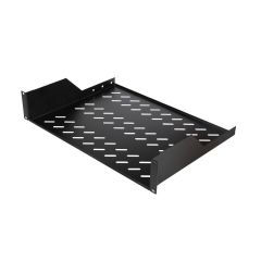 EQUIP FIXED SHELF 19', 2U, 800MM, BLACK EZFS19280B