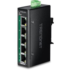 TRENDnet 5-Port Industrial Gigabit PoE+ DIN-Rail Mini Switch TIPGLC50
