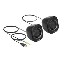 Delock Mini - Speakers - for PC - 2 Watt (Total) - grey,  | 27002