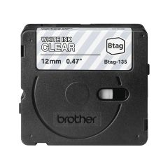 Brother BTAG-135 / White on transparent / Brother / P-t | BTAG135