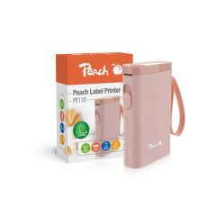 Peach label printer pink space-saving and cordless  PE110pi