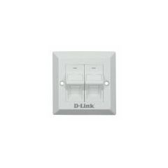 DLINK FACEPLATE, ACCEPT DUAL ANGULAR KEYSTONE JACKS WITH SHUTTER & ID PLATE, 86x86, SQUARE, WHITE COLOR