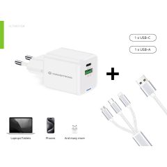 Conceptronic 2-Port 33W GaN USB PD Charger white ALTHEA16W