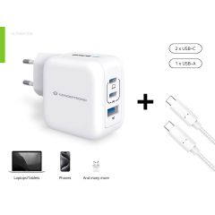 Conceptronic 3-Port 67W GaN USB PD Charger ALTHEA17W