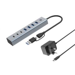 Conceptronic 7-Port USB 3.0 Hub with Power Adapter HUBBIES20GP
