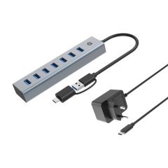 Conceptronic 7-Port USB 3.0 Hub with Power Adapter HUBBIES21GP