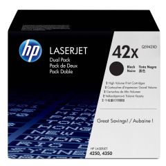 HP 42X 2pack High Yield black original LaserJet toner Q5942XD