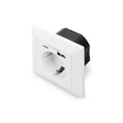 DIGITUS DA70615 Socketoutlet 2P+E Type F, USB, USB DA70615