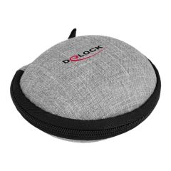 Delock - Case for headphones - polyester - grey, black | 18421