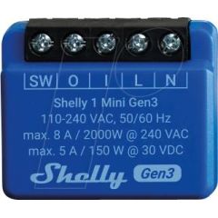 Shelly Plus 1 Mini Gen / 3 - 8A - 1 Kanal | Shelly_Plus_1_Mini_G3