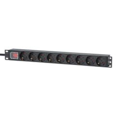 Intellinet 19" 1U Rackmount 9-Way EU 2-pin (CEE 7/3) PDU | 715133
