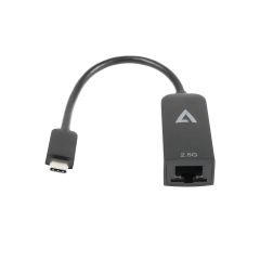 V7 2.5G Ethernet Adapter USB-C Male to RJ45 Female Black