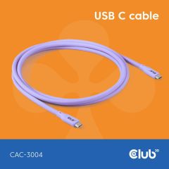 CLUB3D USB C cable purple / 2 m / USB C / USB C / USB4 | CAC-3004