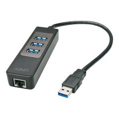 Lindy USB 3.1 Hub & Gigabit Ethernet Adapter Network USB 43176