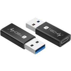 Techly IADAP USB3-AFT / USB A / USB C / Black | IADAP-USB3-AFT