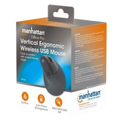 Manhattan Vertical Ergonomic Wireless USB Mouse black