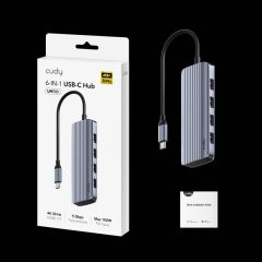 CUDY 6IN1 USBC Hub 4K HDMI, UH500 Hub 5 Gbps UH500