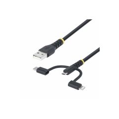 StarTech.com 3.3ft USB Multi Charging Cable, Lightni | RLTCUB1MBK